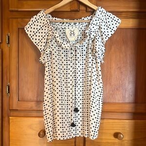Figue Polka Dot Blouse - Cream and Black